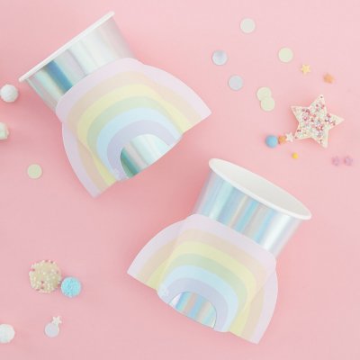Pappmuggar - Rainbow - Pastel Party - 8-pack