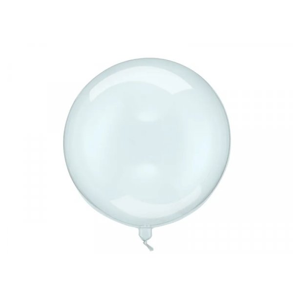 Rund ballong - Transparent bl� - 40 cm