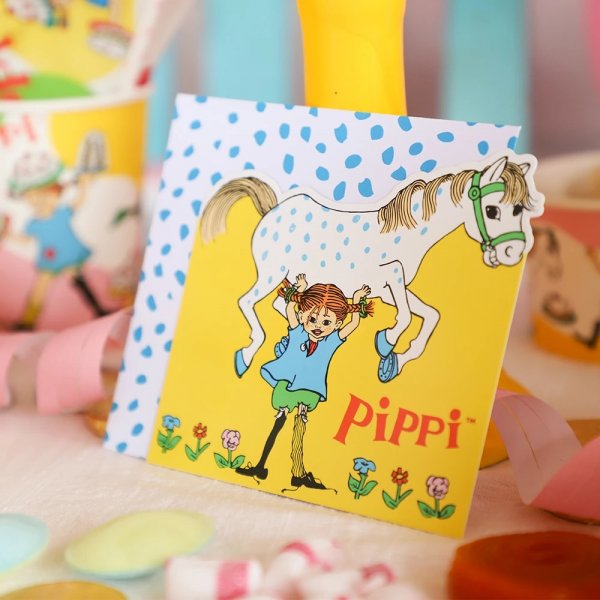 Inbjudningskort - Pippi L�ngstrump - 8-pack