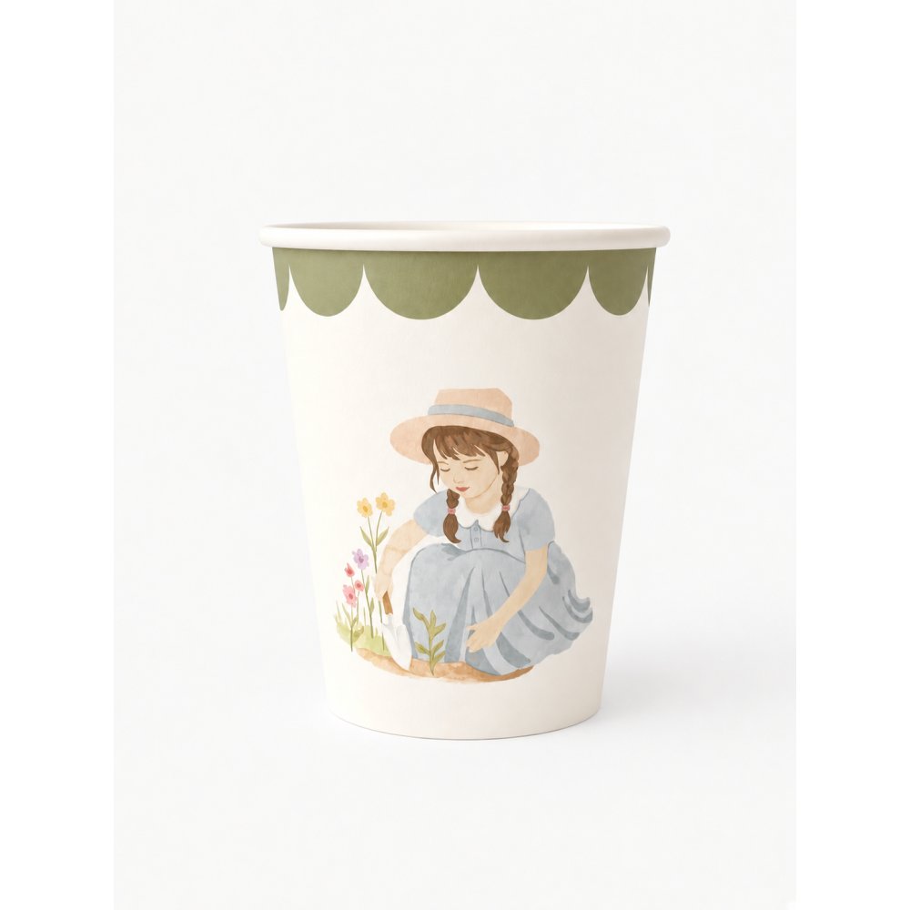 Pappmuggar- Garden Party - Blomma - Lavenders Blue - 8-pack - Pappmuggar till kalas