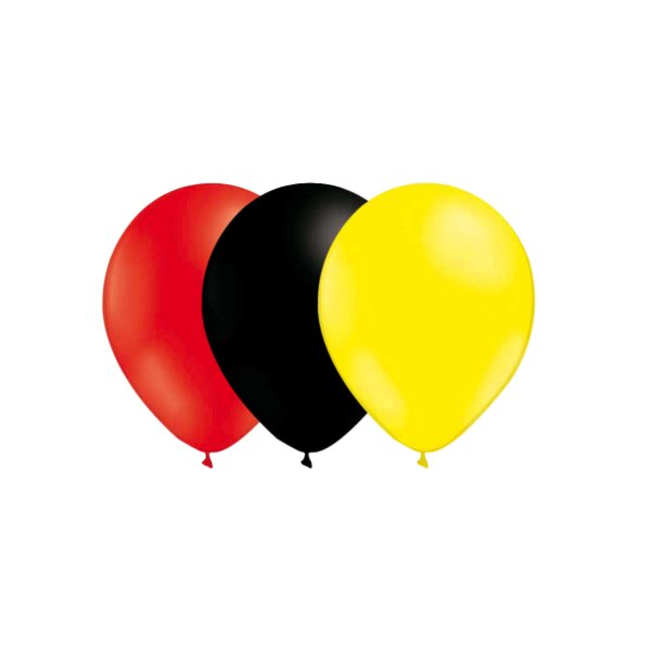 Ballonger - Mix - R�d/Svart/Ljusgul - 15-pack