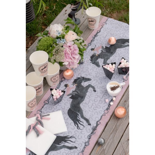Bordslöpare - Hästkalas - Rosa/Svart Bordslöpare - Hästkalas - Rosa/Svart