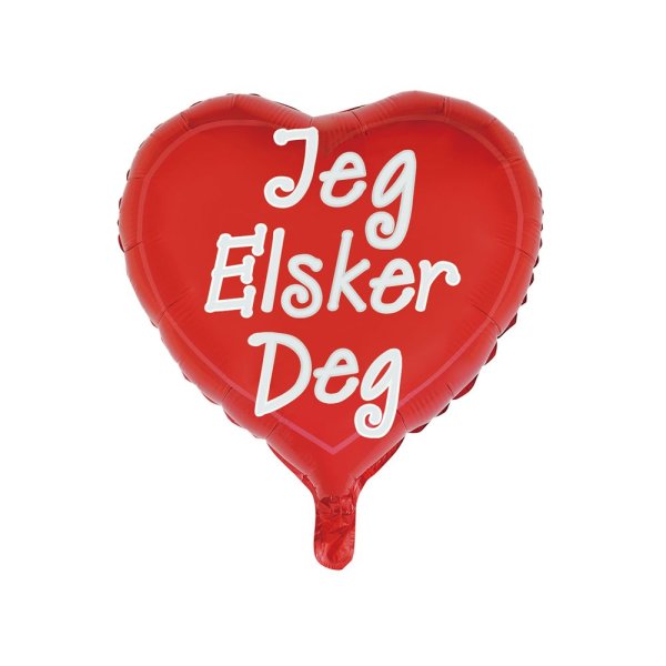 Folieballong - Jeg elsker deg - Hjärtform - 46 cm Folieballong - Jeg elsker deg - Hjärtform - 46 cm