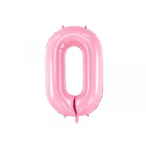 Sifferballong 0-9, pastellrosa 86cm
