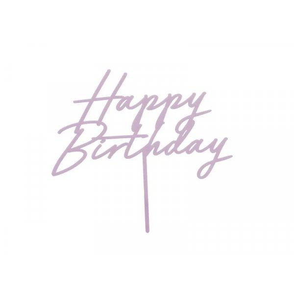 Cake Topper - Happy Birthday - Akryl - Lila