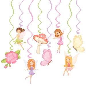 H�ngande dekorationer - Fairy / �lva - 8 st