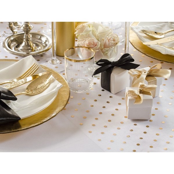 Organzatyg - Guldprickar Organzatyg - Guldprickar