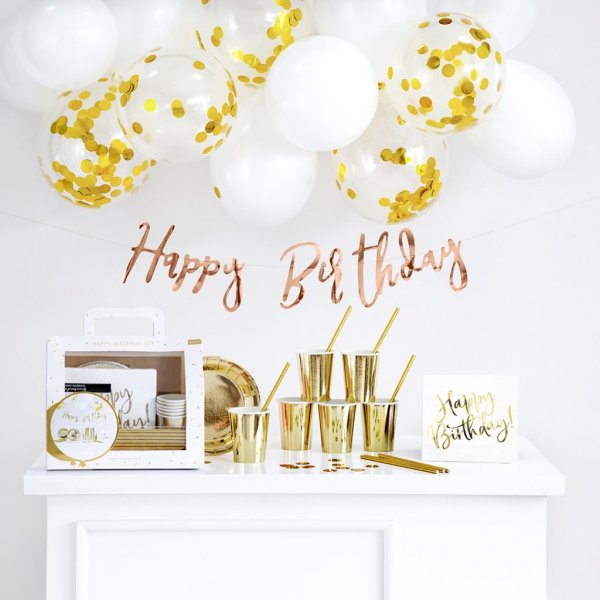 Dekorationsbox - Happy Birthday - Guld Dekorationsbox - Happy Birthday - Guld