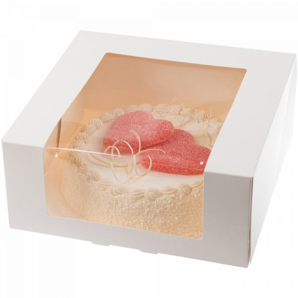 Trtbox m fnster - Vit - 28x28x12 cm