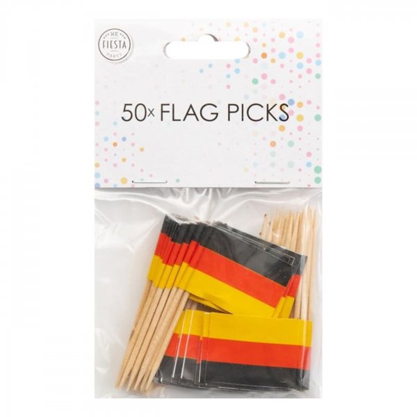 Partypicks Tyskland - Tyska flaggor - 50-pack