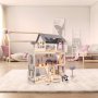 Docksk�p i MDF med LED-belysning 78 cm Vit inklusive 16 m�bler - Byggsats