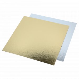 Tårtbricka - Kvadrat - Guld/Silver - 30 x 30 cm Tårtbricka - Kvadrat - Guld/Silver - 30 x 30 cm