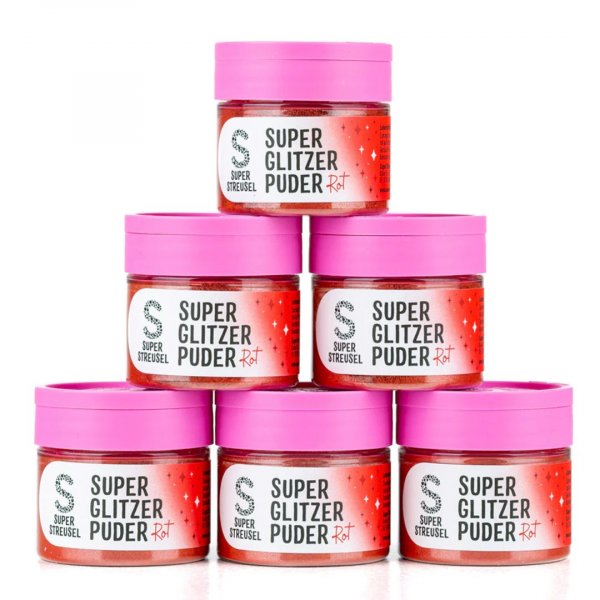 Ätbart glitter - Super Streusel- SuperLustreDust - Röd- 10 g Ätbart glitter - Super Streusel- SuperLustreDust - Röd- 10 g