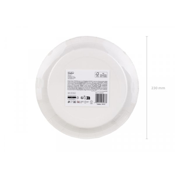 Papptallrikar med ornament - Vit - 23cm