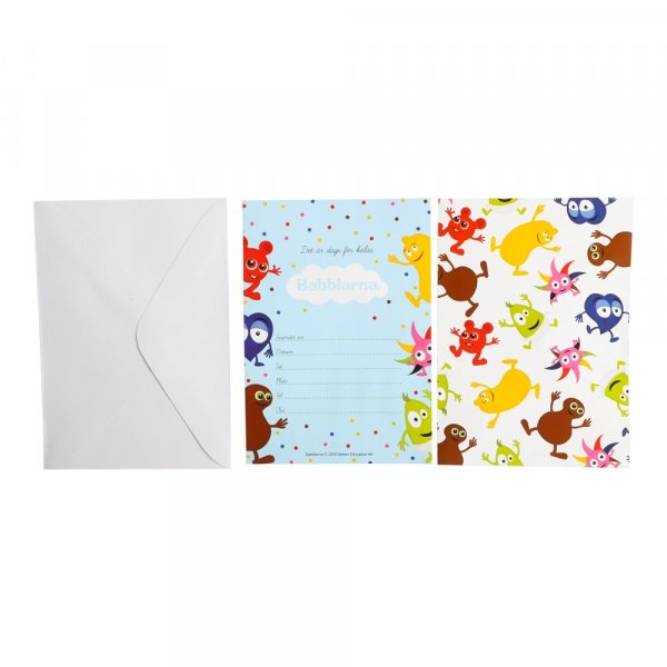 Inbjudningskort - Babblarna - 8-pack