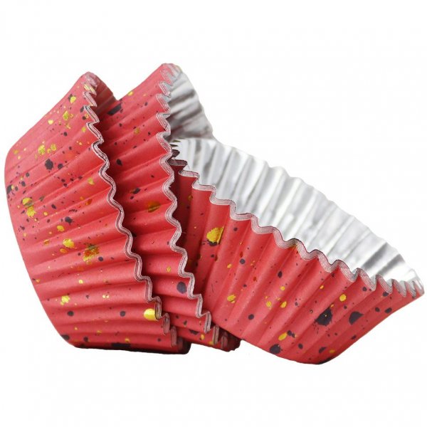 Muffinsformar - Folie - Röd/Guldstänk - 30-pack Muffinsformar - Folie - Röd/Guldstänk - 30-pack