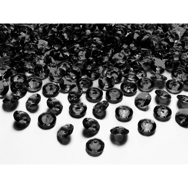 Diamantkonfetti - 12 mm - Svart - Ca 100 st