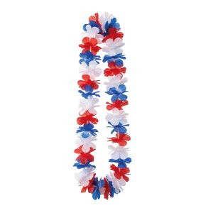 Blomsterhalsband - R�d/Vit/Bl�