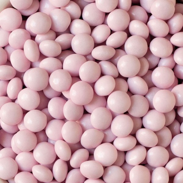 Mjlkchokladprlor/linser - Rosa - 80 g