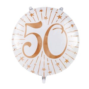 Folieballong - 50 - Vit/Ros�guld - 71 cm