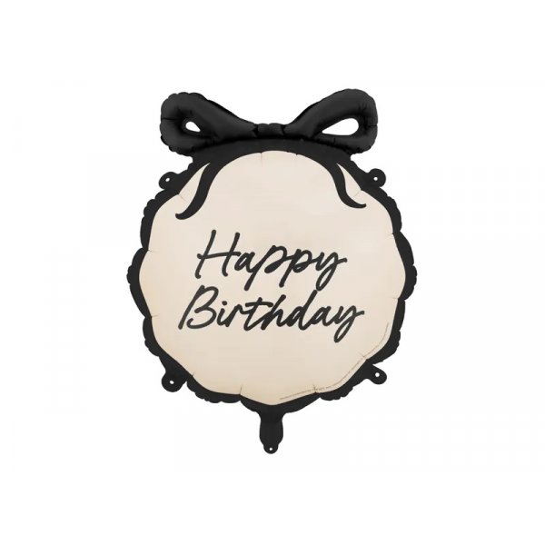 Rund folieballong - Nude - Happy Birthday