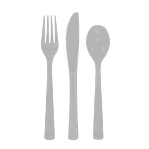 �teranv�ndbara Plastbestick - Silver - 18-pack