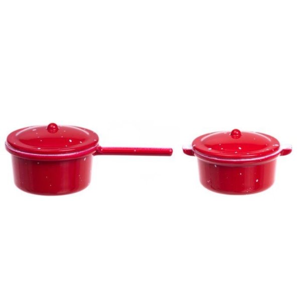 Nissetillbeh�r - R�da grytor - 2-pack