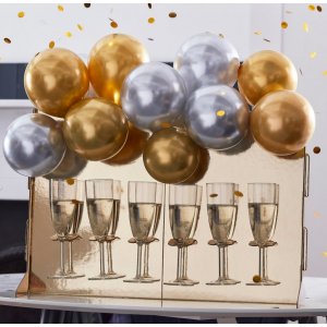 Bubbly Wall - Med ballonger - Guld/Silver