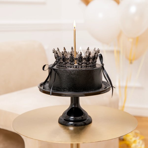 Cake Topper - Krona - Svart - 15 cm