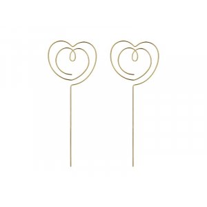 Cake Topper - Hjrtan - Guld  - 2-pack