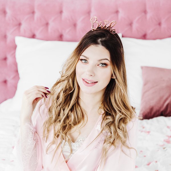 Diadem - Bride - Metall - Rosguld