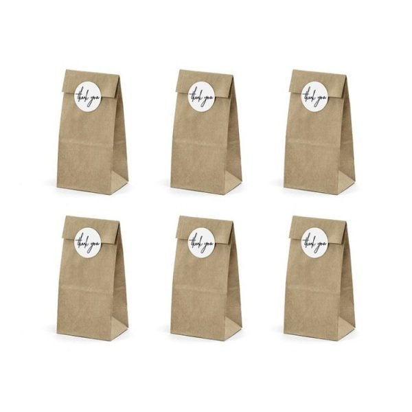 Pappersp�sar Bruna 6-pack med etikett