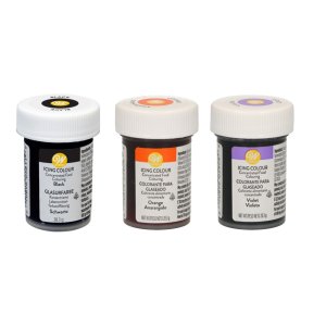 Pastaf�rg Halloween - Svart, orange, lila - 3 x 28 g - Wilton