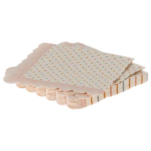 Små servetter - Multi Dots - Rosa -  16-pack Små servetter - Multi Dots - Rosa -  16-pack