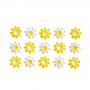 Sockerdekorationer - Blommor - 2,4 cm - Vita/Gula - 15 st