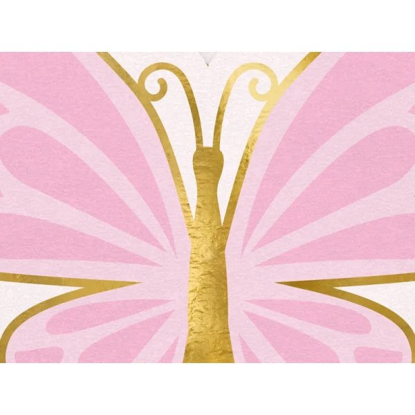 Servetter - Fj�ril - Pastell med guld - 12-pack