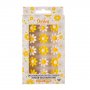 Sockerdekorationer - Blommor - 2,4 cm - Vita/Gula - 15 st