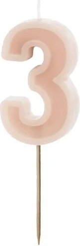 Tårtljus – Siffror dusty rose – 3 – Tårtljus, Tårtdekorationer till kalas