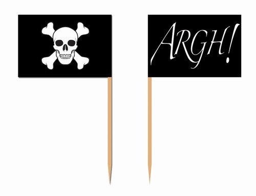 Cake Picks - Piratflaggor - 50 st