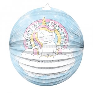 Kalaslykta - Rund - Happy Party Unicorn - 25 cm