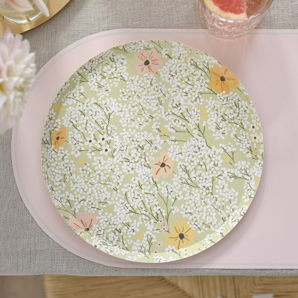 Papptallrikar - Ditsy Floral - 8-pack