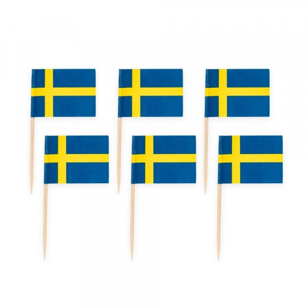 Cake Picks - Svenska flaggan - 50-pack