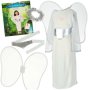 Änglakostym Barn M 110-120 cm Vit med Silverdetaljer - Maskeraddräkt Änglakostym Barn M 110-120 cm Vit med Silverdetaljer - Maskeraddräkt