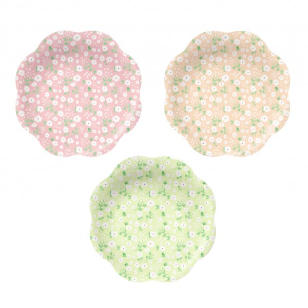 Papptallrikar - Sommarng - 23 cm diamteter - 6-pack