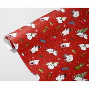Presentpapper - Julpapper - Mumin - R�d - 4mx70cm