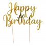 T�rtdekoration - Happy Birthday - Guld