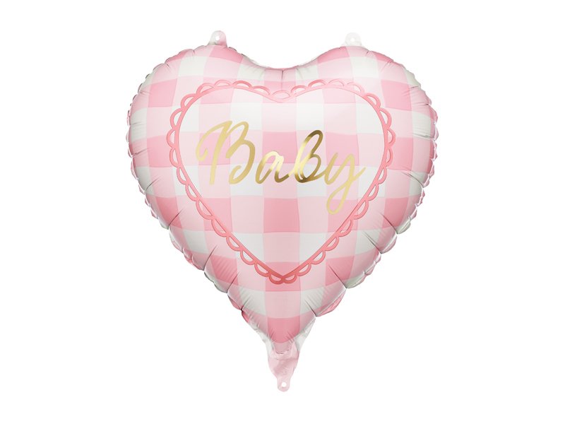 Folieballong hjärta Baby – Ljusrosa – Baby Shower-ballonger, Baby Shower
