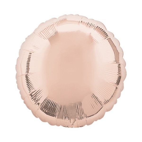 Folieballong Ros�guld Rund 43 cm