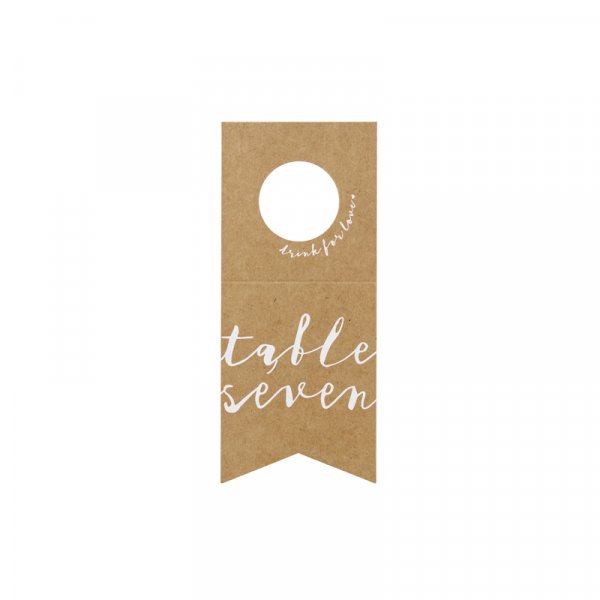 Bordnumrering - Flaskhngare - Natur/Vit