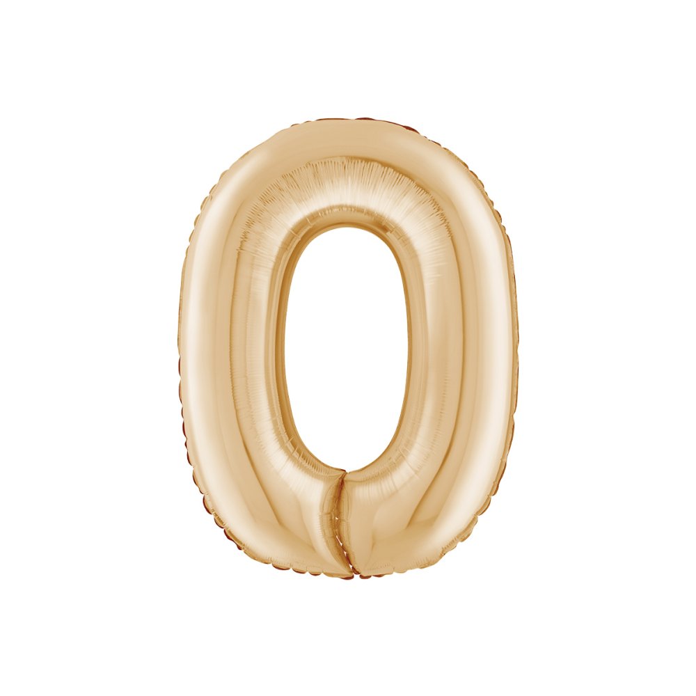 Ballongsiffra - White Gold - 66 cm - Siffra: 0 - Sifferballonger, Ballonger